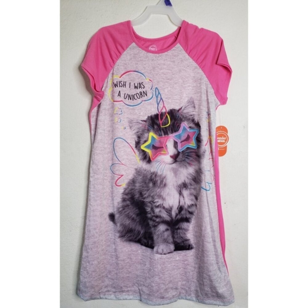Wonder nation girls cat short sleeve sleep gown